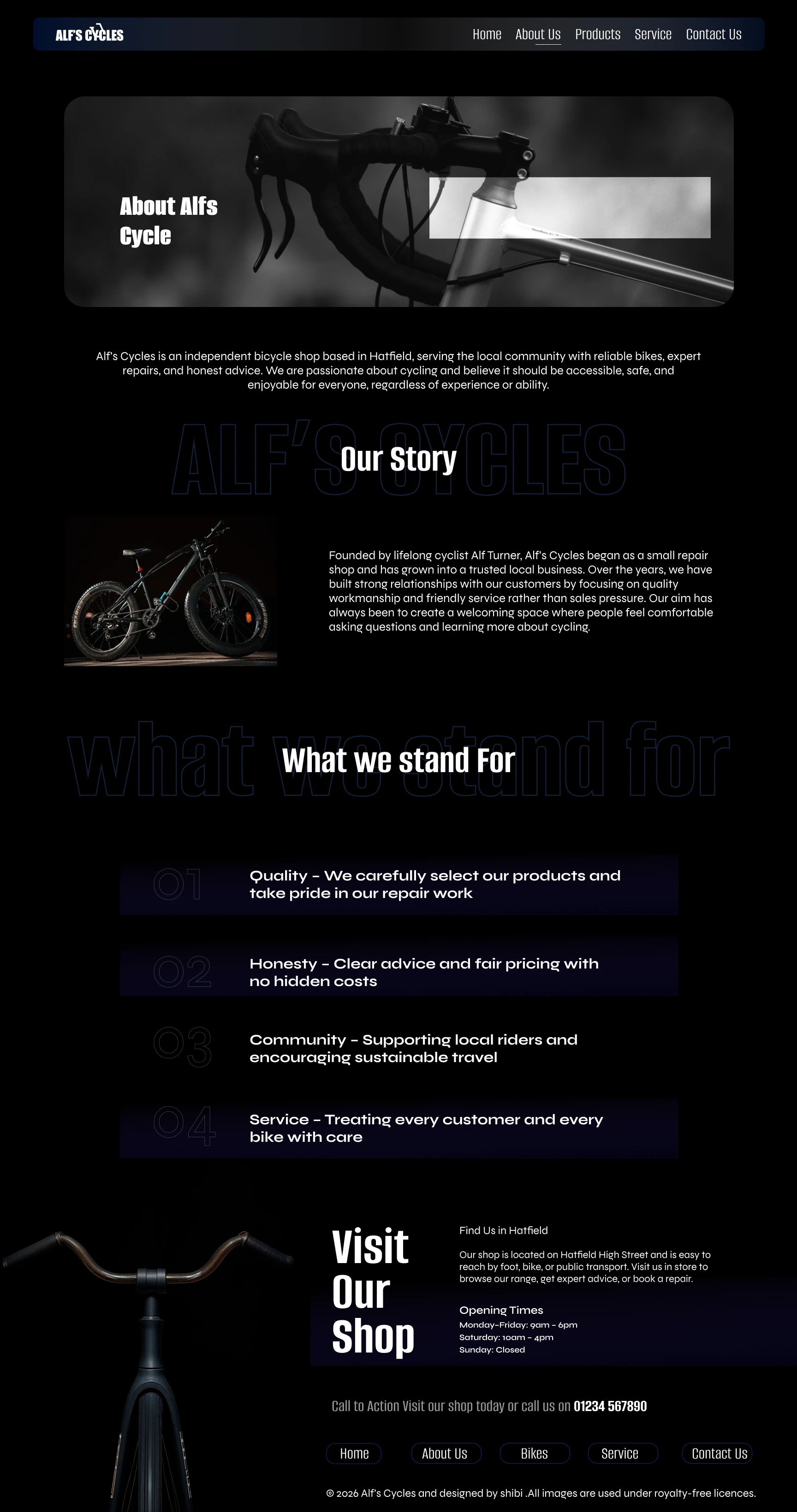 Alf's Cycles - Service Page