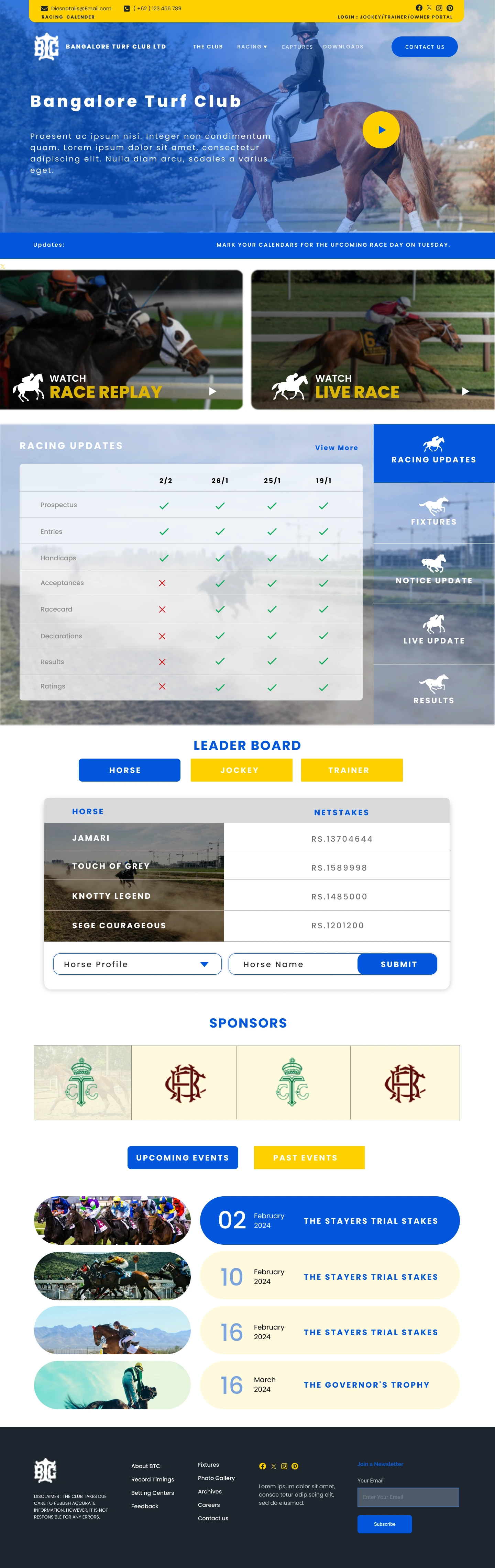 Bangalore Turf - landing page